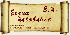 Elena Malobabić vizit kartica